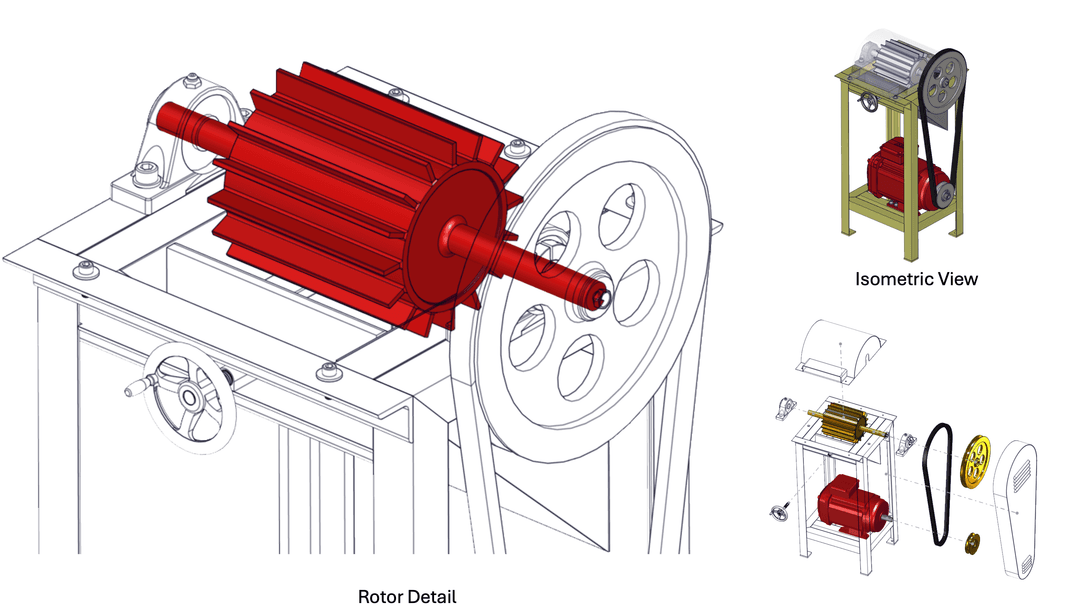 Designed a Decorticating Machine