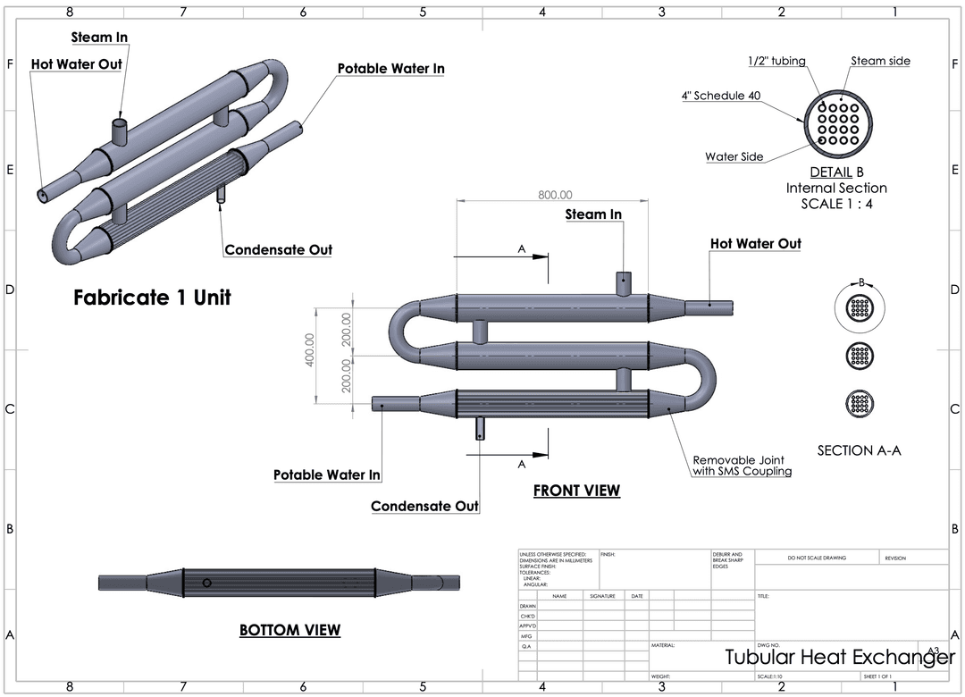 Design and Built a Tubular Heat Exchanger