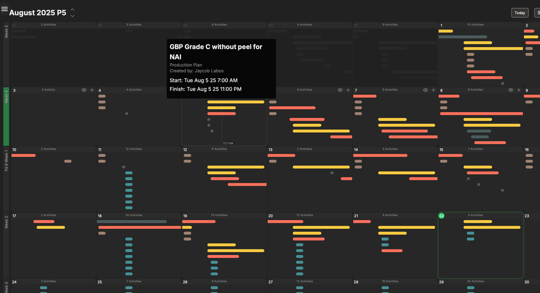 Production Calendar